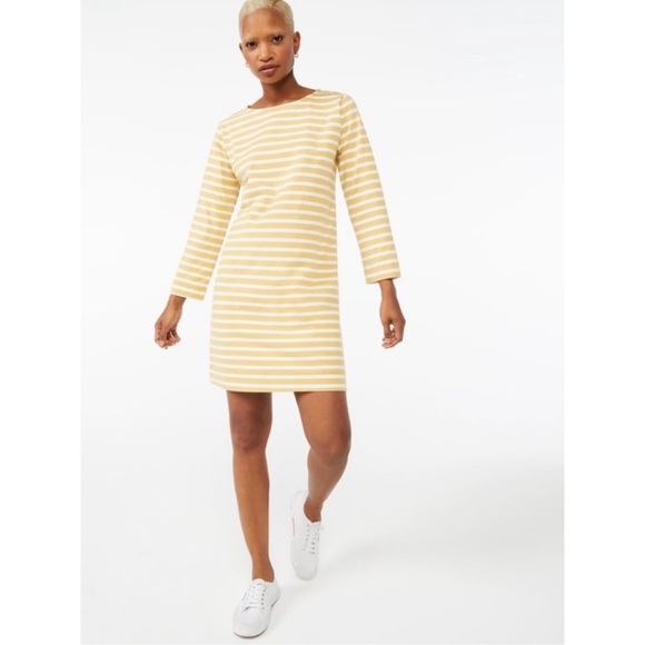 Free Assembly Boatneck Striped Mini Dress Women's Small - Picture 2 of 5